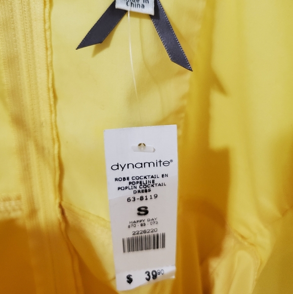 NWT - Dynamite Yellow Fit and Flare Dress - Small - Picture 2 of 2